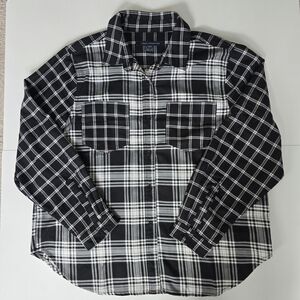French Connection Black and White Casual Button Down Shirt